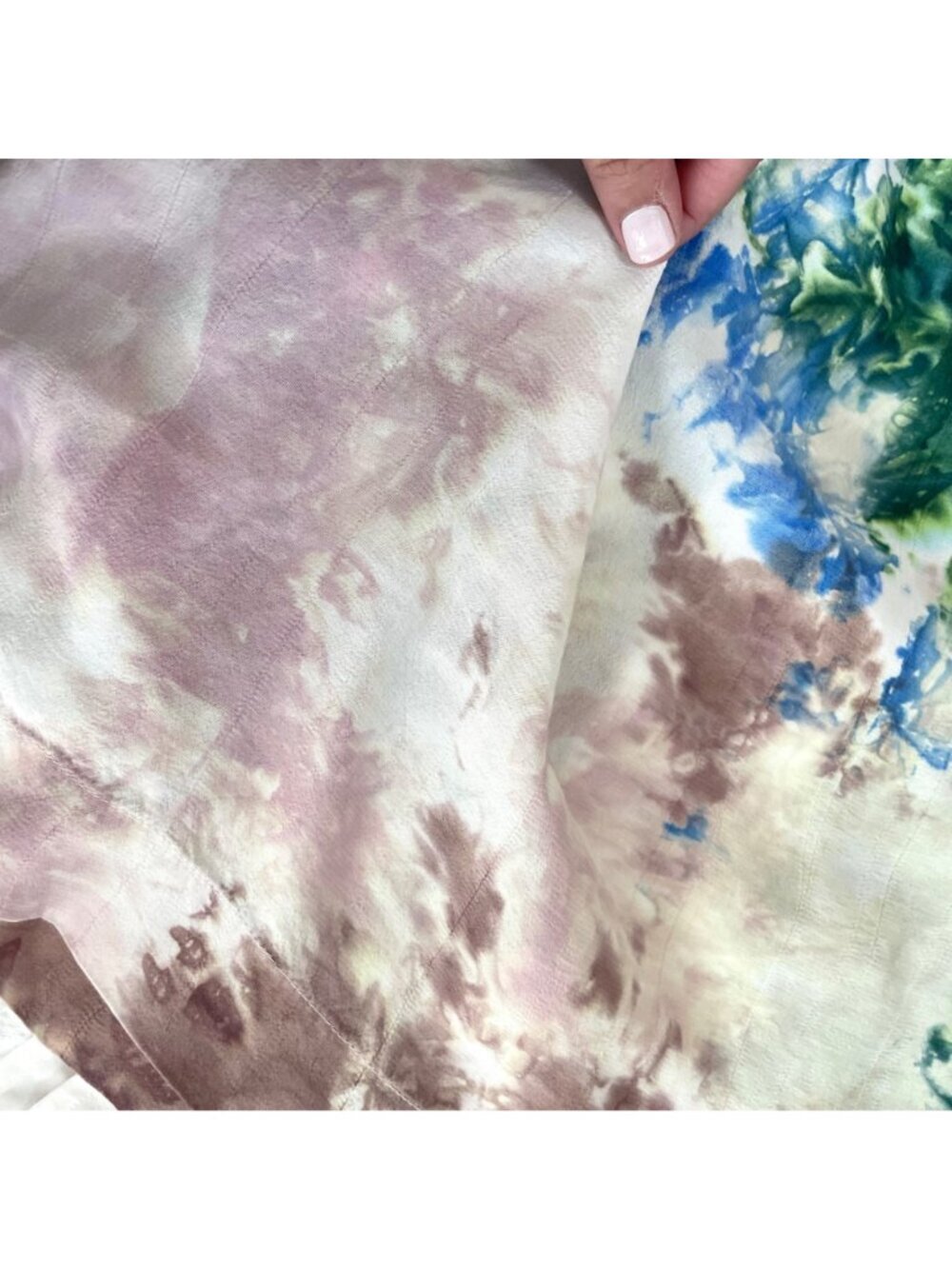 S/W/F Watercolor Maxi Shirt Size S Colorful Flowy - Picture 6 of 7